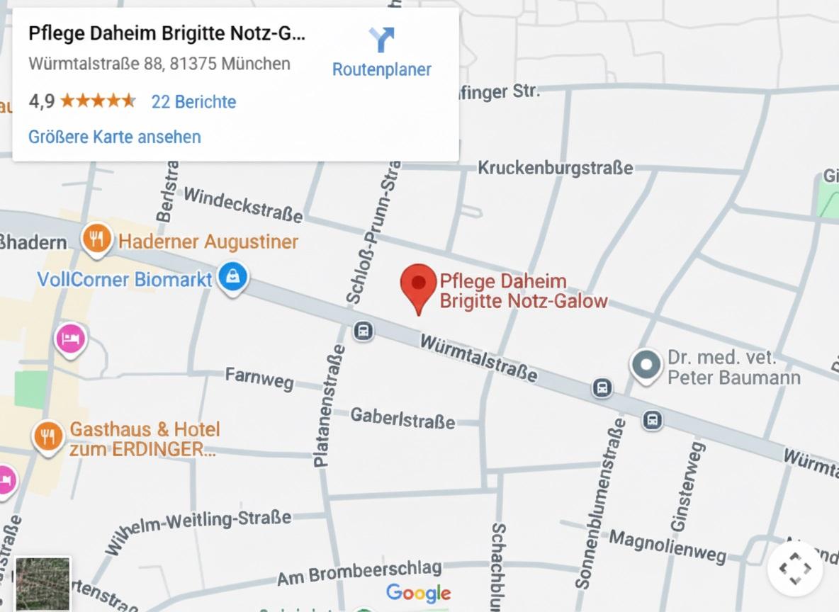 PFLEGE DAHEIM Standort auf Google Maps